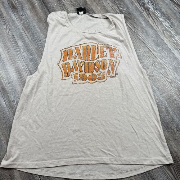 Harley Davidson Women's 2Xl Scottsdale Arizona Cream Tank Top - Picture 5 of 5